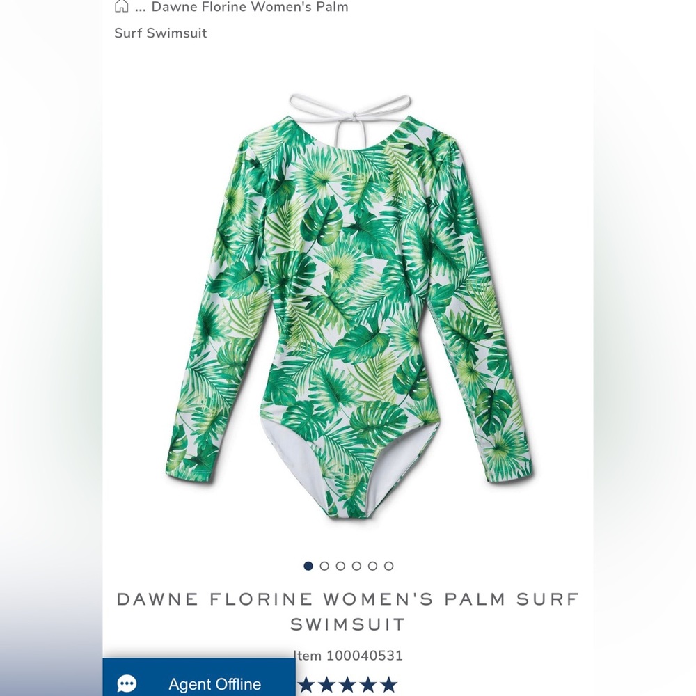 Janie and Jack Dawne Florine Palm Surf Swimsuit xs low-back palm gently loved - Picture 3 of 9